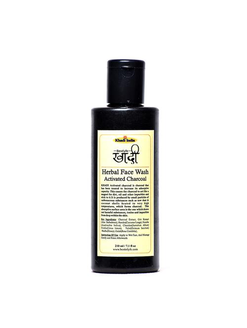 khadi india bestlyfe activated charcoal face wash (210x1)ml - 17512000 - Very Small Image - 1