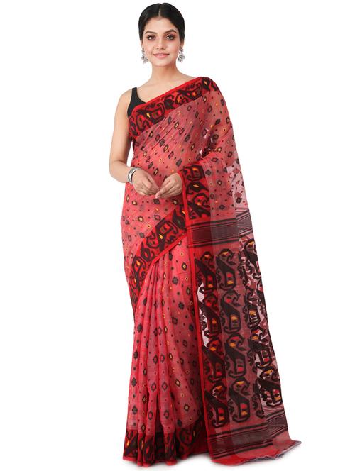 self design jamdani saree - 17513448 - Very Small Image - 1