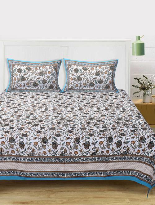 texstylers cotton 220 tc jaipuri rajasthani 180x108 inch super king bedsheet with 2 pillow covers - 17513557 - Very Small Image - 1