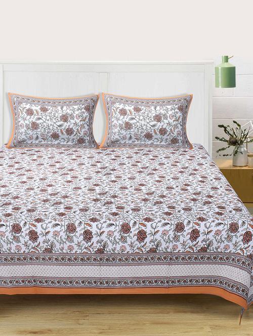 texstylers cotton 220 tc jaipuri rajasthani 180x108 inch super king bedsheet with 2 pillow covers - 17513559 - Very Small Image - 1
