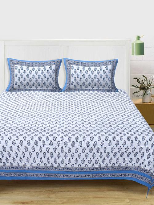 texstylers cotton 220 tc jaipuri rajasthani 180x108 inch super king bedsheet with 2 pillow covers - 17513565 - Very Small Image - 1
