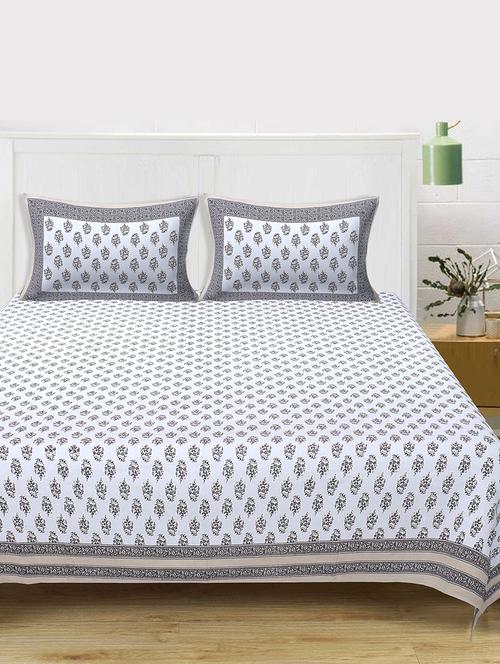 texstylers cotton 220 tc jaipuri rajasthani 180x108 inch super king bedsheet with 2 pillow covers - 17513566 - Very Small Image - 1