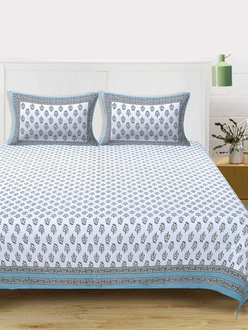 texstylers cotton 220 tc jaipuri rajasthani 180x108 inch super king bedsheet with 2 pillow covers - 17513567 - Very Small Image - 1