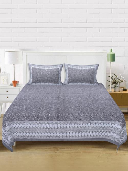 texstylers cotton 220 tc jaipuri rajasthani 180x108 inch super king bedsheet with 2 pillow covers - 17513592 - Very Small Image - 1