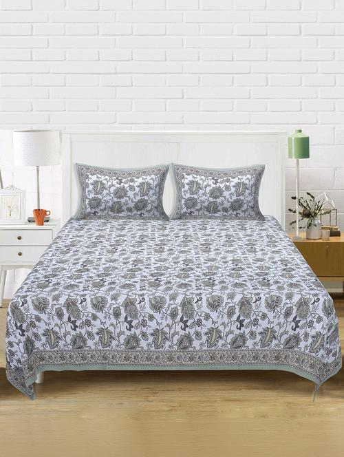 texstylers cotton 220 tc jaipuri rajasthani 180x108 inch super king bedsheet with 2 pillow covers - 17513596 - Very Small Image - 1