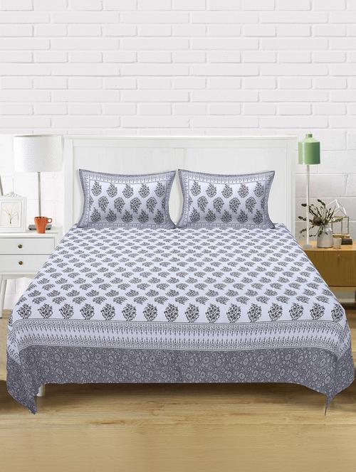 texstylers cotton 220 tc jaipuri rajasthani 180x108 inch super king bedsheet with 2 pillow covers - 17513611 - Very Small Image - 1