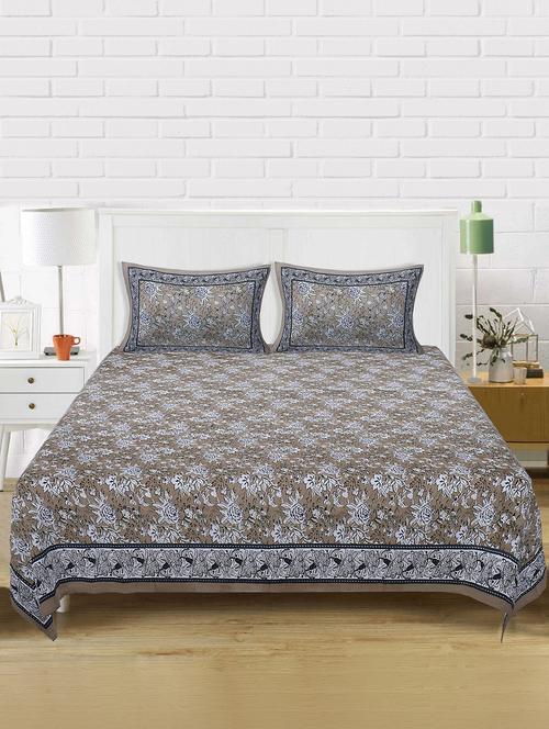 texstylers cotton 220 tc jaipuri rajasthani 180x108 inch super king bedsheet with 2 pillow covers - 17513618 - Very Small Image - 1