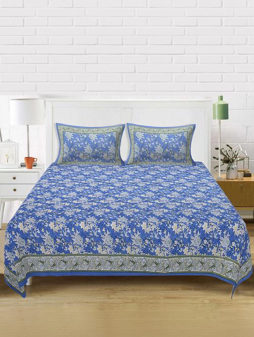 texstylers cotton 220 tc jaipuri rajasthani 180x108 inch super king bedsheet with 2 pillow covers - 17513619 - Very Small Image - 1