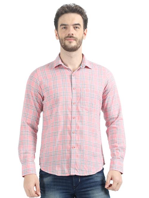 pink checkered casual shirt - 17513825 - Very Small Image - 1