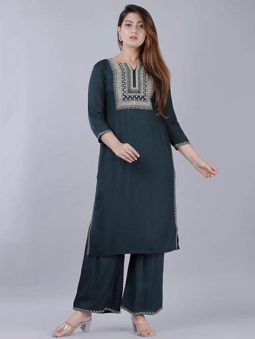 women's straight kurta - 17514359 - Very Small Image - 1