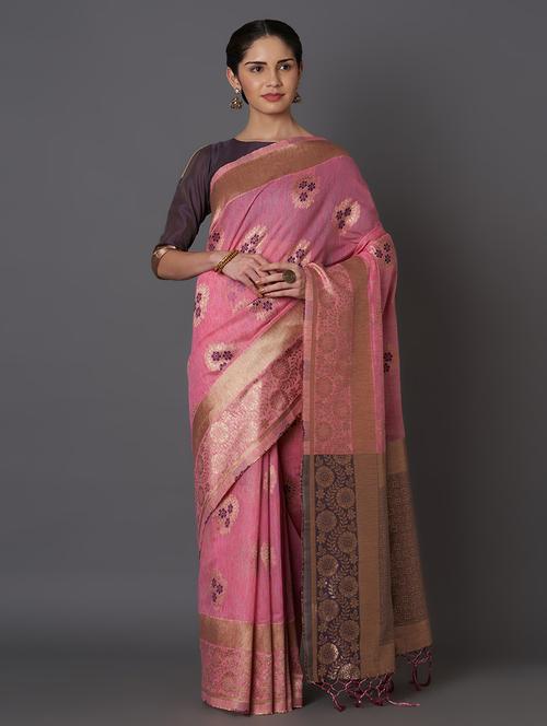 jacquard work maheshwari saree - 17515129 - Very Small Image - 1
