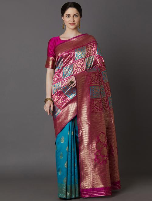 jacquard work maheshwari saree - 17515272 - Very Small Image - 1