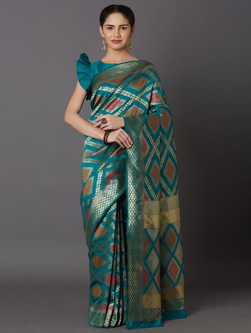 jacquard work maheshwari saree - 17515276 - Very Small Image - 1