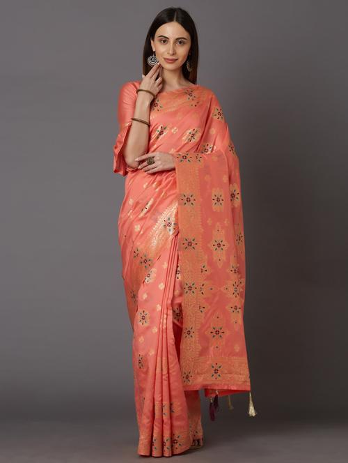 jacquard banarasi saree - 17515303 - Very Small Image - 1