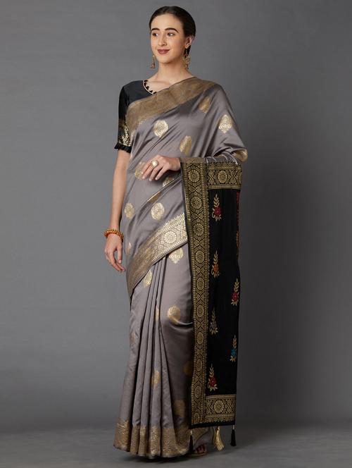 jacquard work banarasi saree - 17515312 - Very Small Image - 1