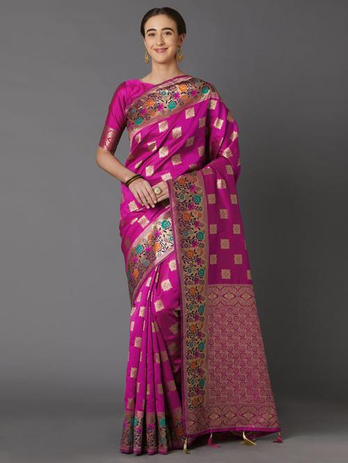 jacquard work banarasi saree - 17515316 - Very Small Image - 1