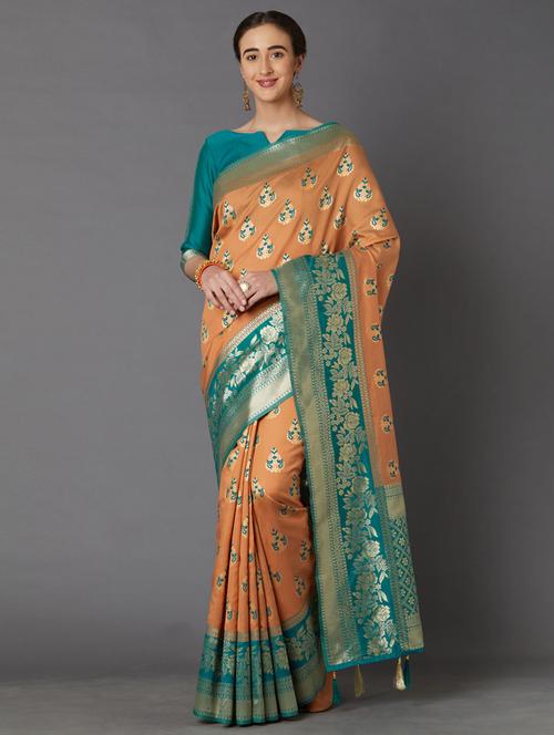 jacquard work banarasi saree - 17515320 - Very Small Image - 1