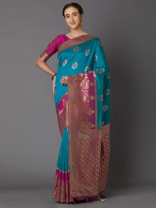 jacquard work banarasi saree - 17515327 - Very Small Image - 1