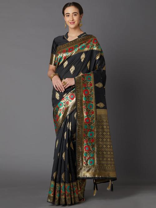 jacquard banarasi saree - 17515330 - Very Small Image - 1