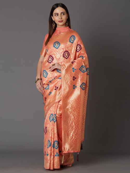 women's banarasi saree - 17515391 - Very Small Image - 1