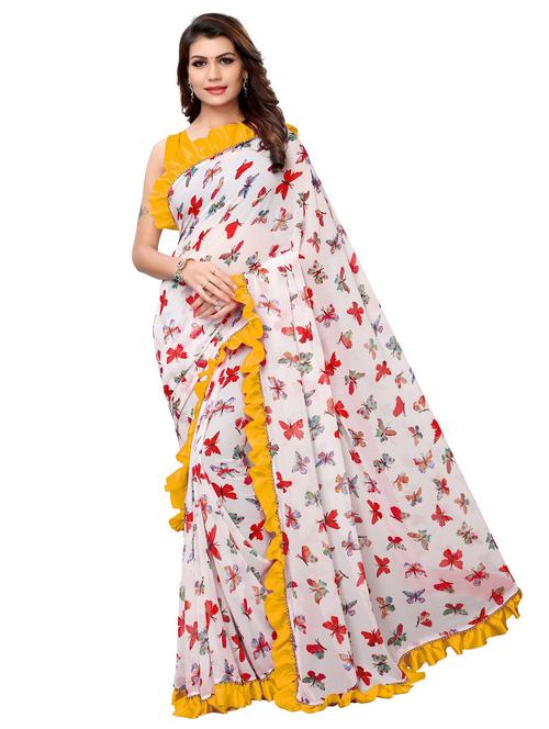 conversational printed saree with blouse - 17515447 - Very Small Image - 1