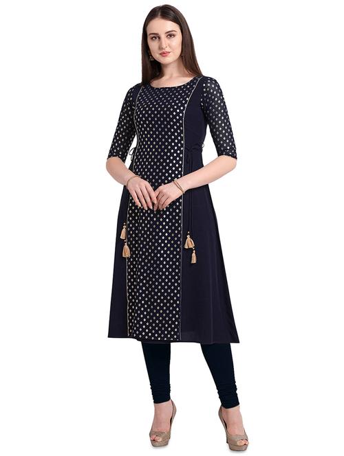 printed a-line kurti - 17515858 - Very Small Image - 1