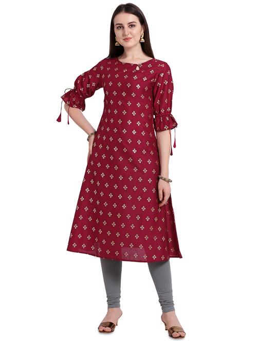 printed a-line kurti - 17515859 - Very Small Image - 1
