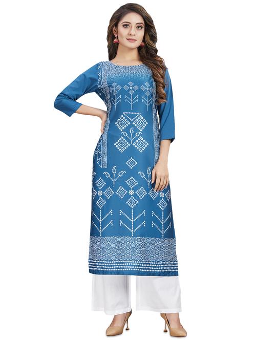 printed a-line kurti - 17515878 - Very Small Image - 1