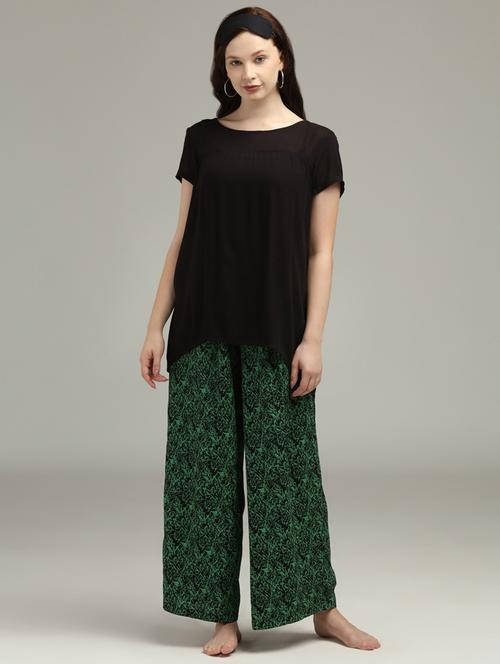 nightwear palazzo with t-shirt set - 17518122 - Very Small Image - 1