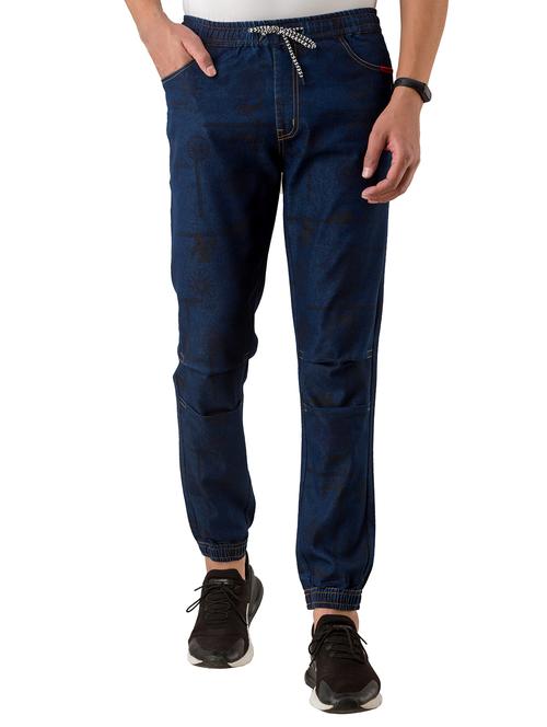 navy blue printed jogger - 17518216 - Very Small Image - 1