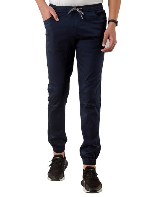 navy blue solid jogger - 17518224 - Very Small Image - 1