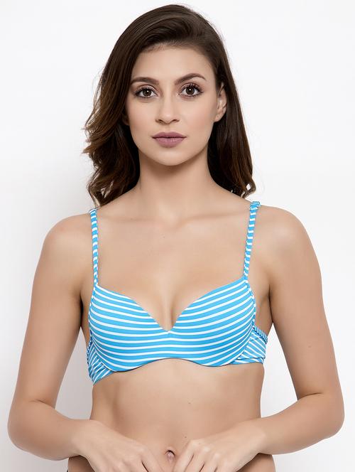 light blue polyester push up bra - 17519496 - Very Small Image - 1