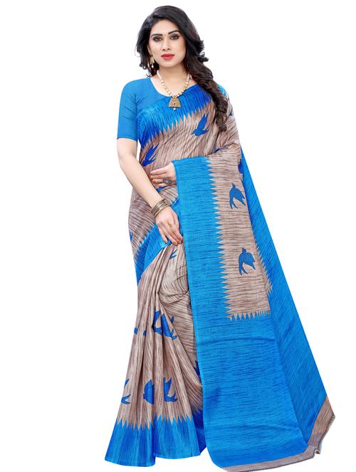 printed bhagalpuri saree with blouse - 17519608 - Very Small Image - 1