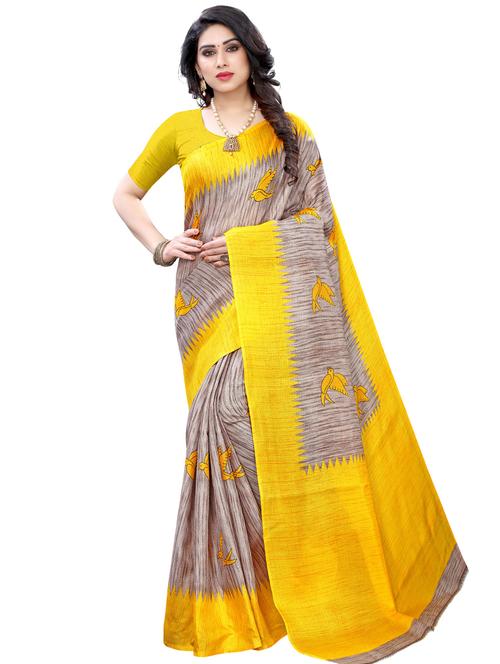 printed bhagalpuri saree with blouse - 17519611 - Very Small Image - 1