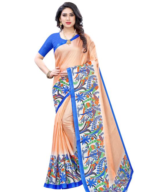 printed bhagalpuri saree with blouse - 17519621 - Very Small Image - 1