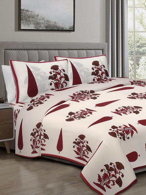 texstylers cotton 220 tc jaipuri rajasthani 108x108 inch super king bedsheet with 2 pillow covers - 17520259 - Very Small Image - 1