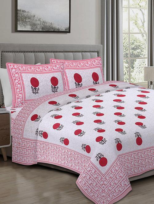 texstylers cotton 220 tc jaipuri rajasthani 108x108 inch super king bedsheet with 2 pillow covers - 17520281 - Very Small Image - 1