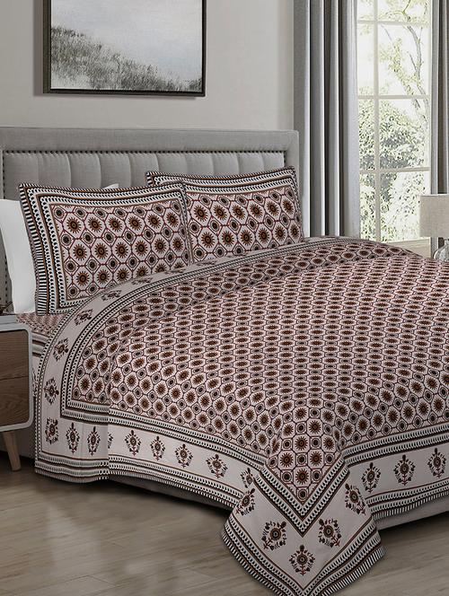 texstylers cotton 220 tc jaipuri rajasthani 108x108 inch super king bedsheet with 2 pillow covers - 17520284 - Very Small Image - 1