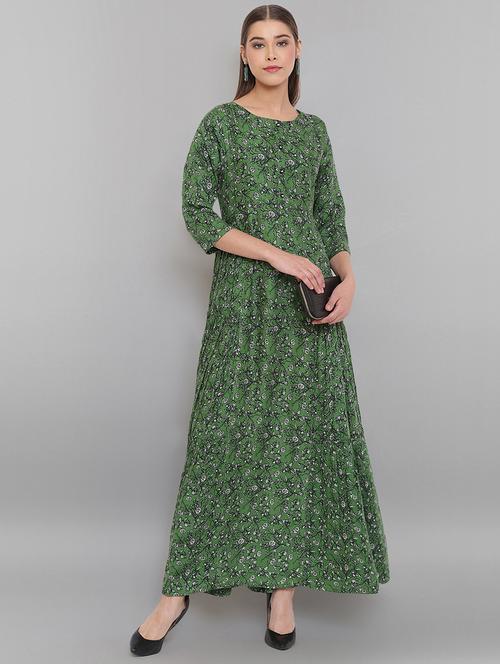 floral fit & flare ethnic dress - 17520614 - Very Small Image - 1