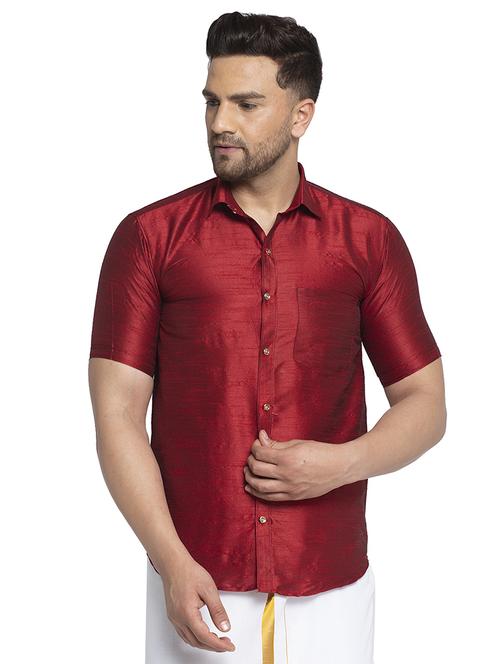 red solid casual shirt - 17520645 - Very Small Image - 1