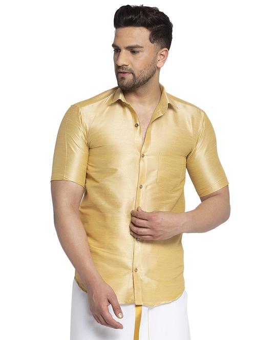 yellow solid casual shirt - 17520652 - Very Small Image - 1