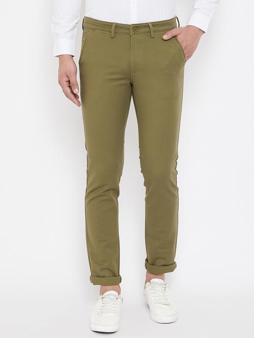 olive green solid chinos - 17521025 - Very Small Image - 1