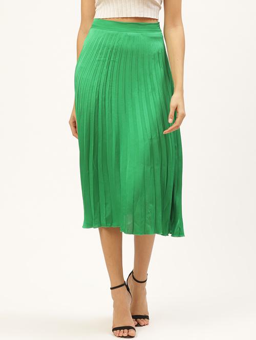 mid rise pleated a-line skirt - 17521097 - Very Small Image - 1