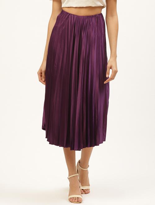 high rise pleated a-line skirt - 17521099 - Very Small Image - 1