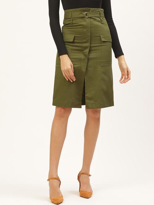 high rise solid a-line skirt - 17521108 - Very Small Image - 1