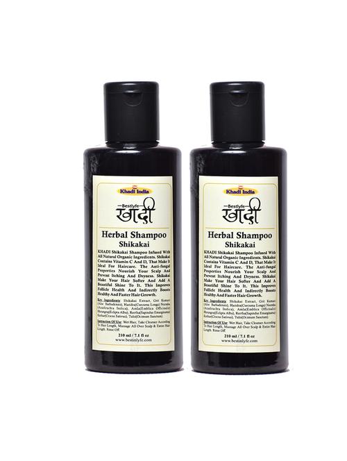 khadi india bestlyfe shikakai shampoo (210x2)ml - 17521628 - Very Small Image - 1