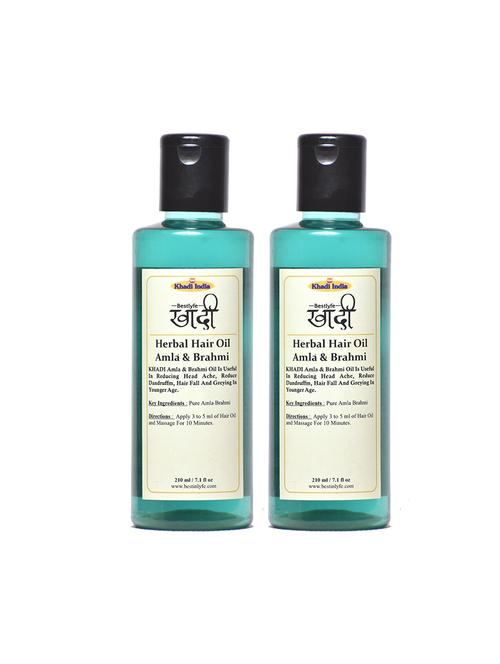 khadi india bestlyfe amla & brahmi hair oil (210x2)ml - 17521662 - Very Small Image - 1