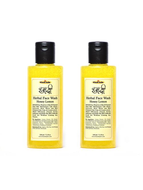 khadi india bestlyfe lemon face wash (210x2)ml - 17521928 - Very Small Image - 1