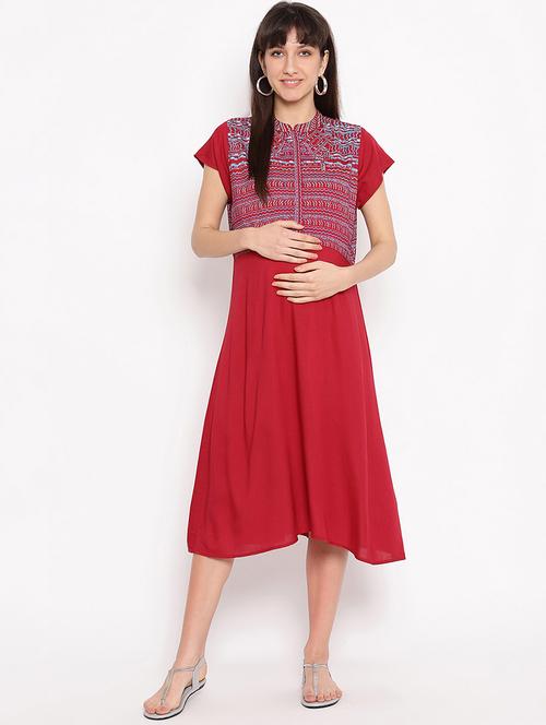 embroidered maternity wear dress - 17521947 - Very Small Image - 1