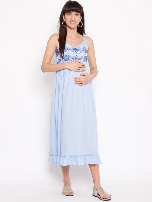 embroidered maternity wear dress - 17521949 - Very Small Image - 1